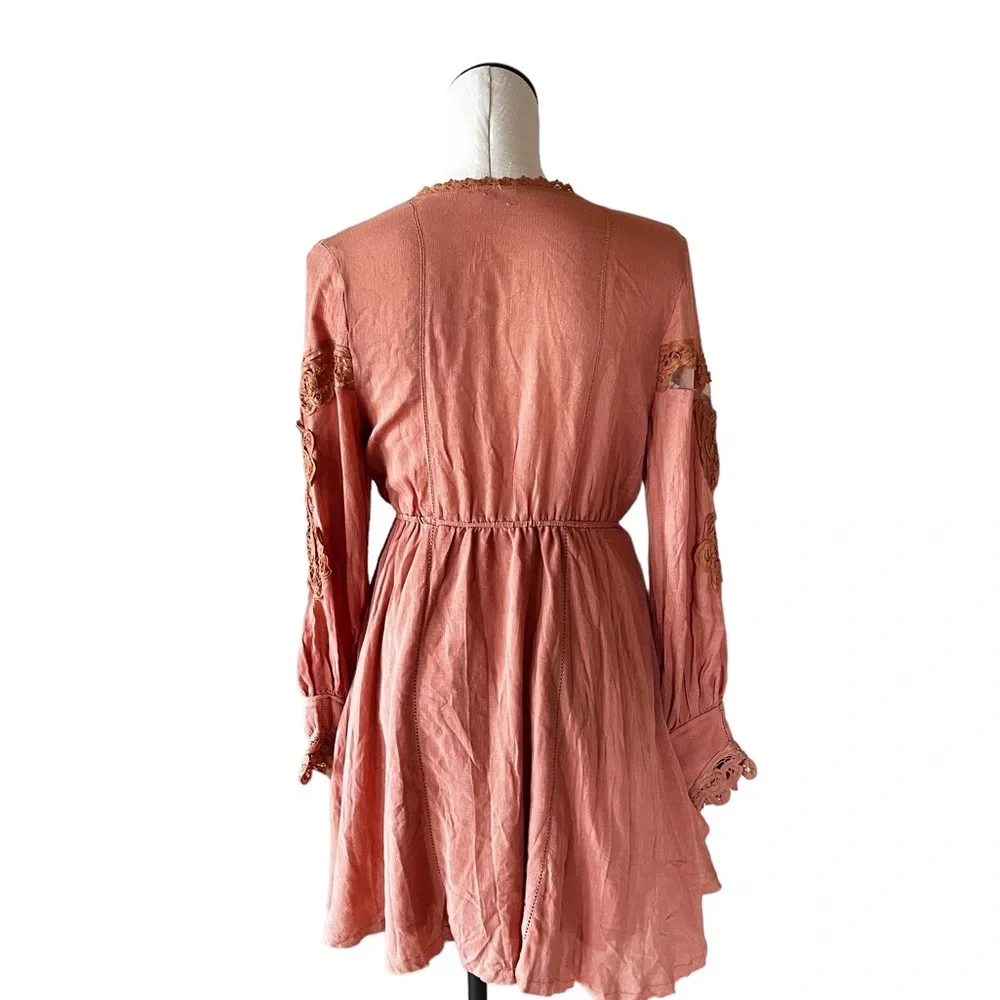 NWOT Free People X FP One Paige Peach Mini Dress Sand/Sable